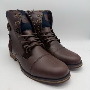 BRAND NEW GLOBALWIN Winter Cap Toe Dark Brown Boot Faux Fur Lined Men’s Size 10